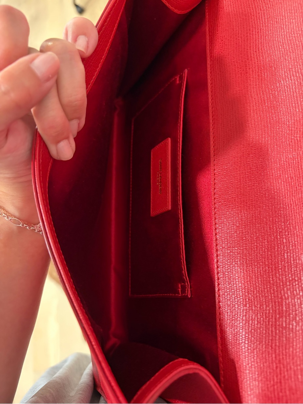 Yves Saint Laurent Leather Clutch in Red - Picture 11 of 15
